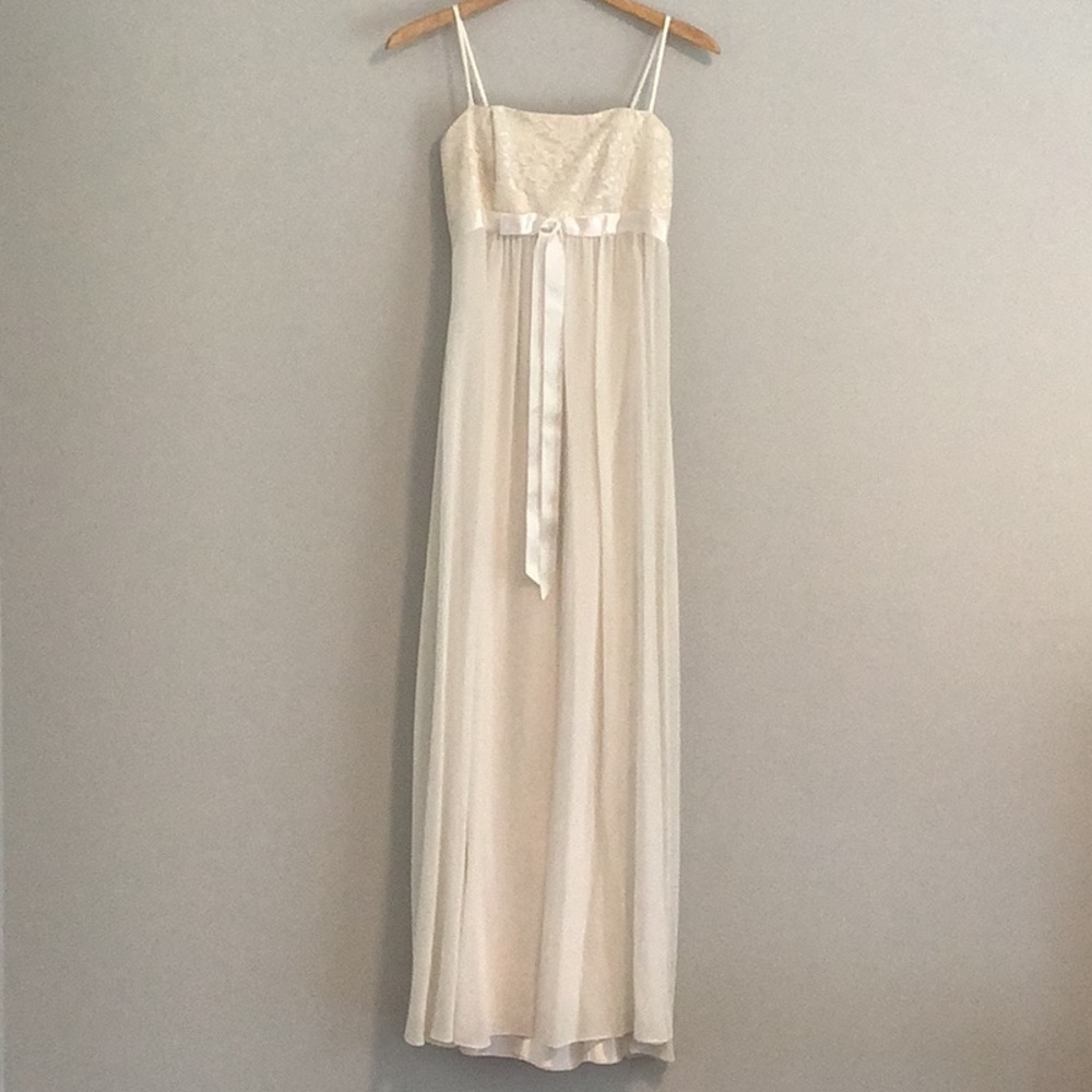 Jessica McClintock Ivory White Strap Gown